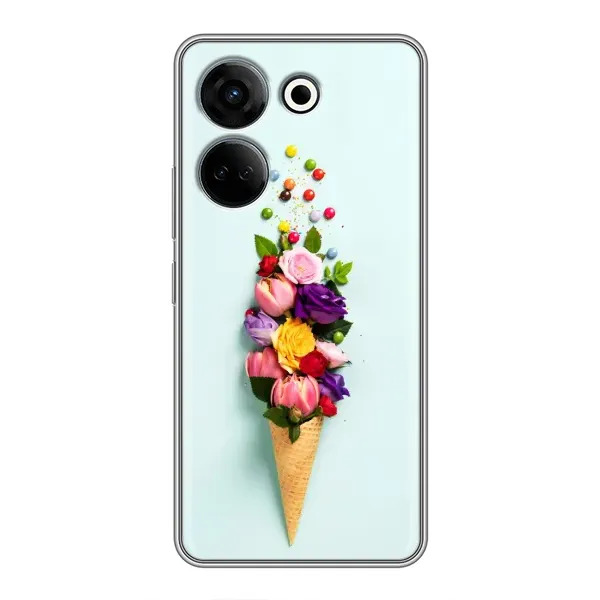 Чехол с рисунком «Цветок-мороженное» для TECNO Camon 20 Чехол с рисунком «Цветок-мороженное» для TECNO Camon 20