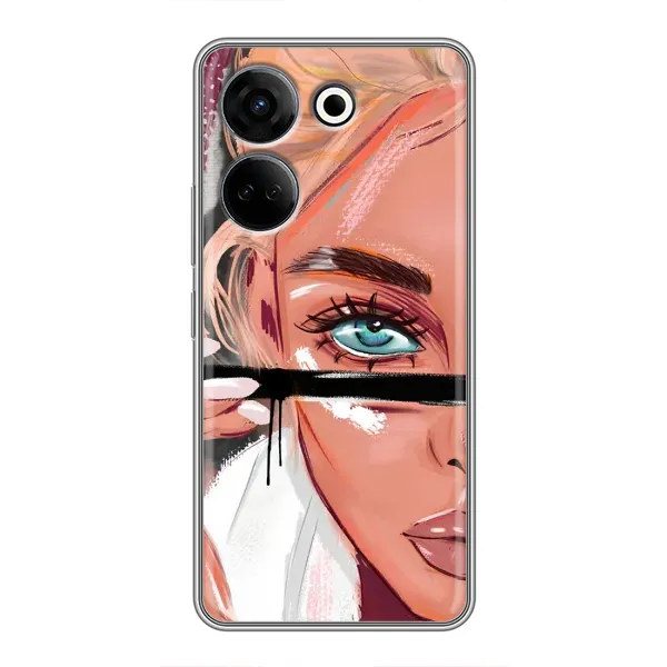 Чехол с рисунком «Девушка и ресницы» для TECNO Camon 20 Чехол с рисунком «Девушка и ресницы» для TECNO Camon 20