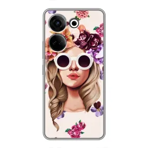 Чехол с картинкой Модные Девчонки Tecno Camon 20 (Девушка в очках)