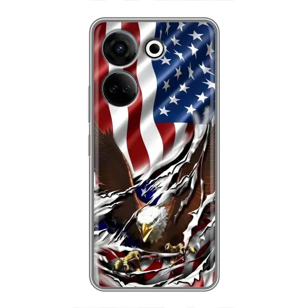 Чехол с рисунком «Флаг USA» для TECNO Camon 20 Чехол с рисунком «Флаг USA» для TECNO Camon 20