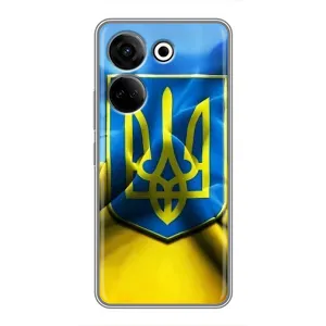 Чехол с картинкой (Патриотический ГЕРБ) на Tecno Camon 20 (Герб и Флаг Украины)