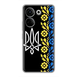 Силиконовый Чехол на Tecno Camon 20 (Герб и вышыванка)