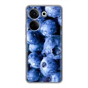 Чехол с изображением вкусной еды для Tecno Camon 20 (Голубика)