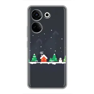 Силиконовый бампер на рождество для Tecno Camon 20 (Город зимний)
