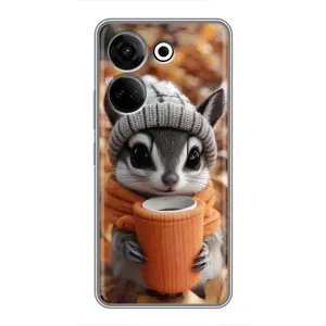 Печатный чехол «Зверята с кофе» для Tecno Camon 20