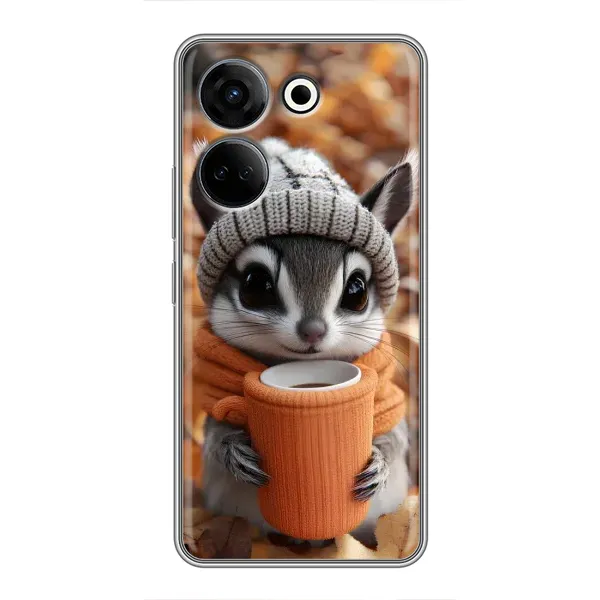 Чехол с рисунком «Грызунчик с кофе» для TECNO Camon 20 Чехол с рисунком «Грызунчик с кофе» для TECNO Camon 20
