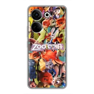 Силиконовый чехол с принтом Зоотрополіс для Tecno Camon 20 (Коллаж героев)