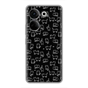 Чехол на тематику: Коты для TECNO Camon 20 (Котики на черном)