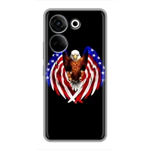 Чехол Флаг USA для Tecno Camon 20 (Крылья США)
