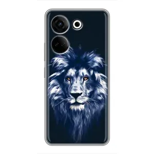 Чехол с картинкой на Tecno Camon 20 (Лев - синий)