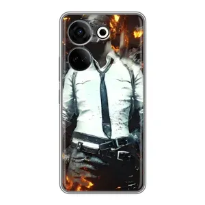 Силиконовый чехол с картинкой "Герой Pubg" на Tecno Camon 20 (Man Пубг)