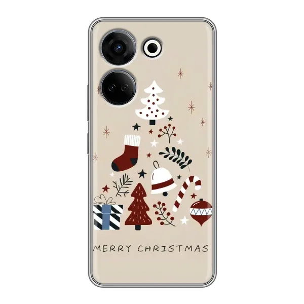 Чехол с рисунком «Merry Christmas» для TECNO Camon 20 Чехол с рисунком «Merry Christmas» для TECNO Camon 20