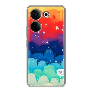 Силиконовый чехол с котиком для Tecno Camon 20 (Mew)