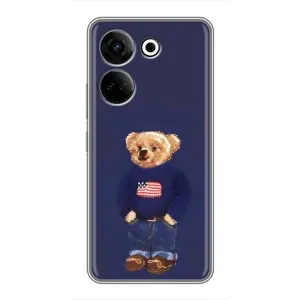 Чехлы Мишка Тедди для Техно Камон 20 (Мишка USA)
