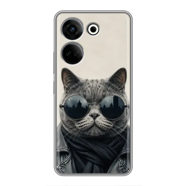 Чехол с рисунком «Модный кот» для TECNO Camon 20 Чехол с рисунком «Модный кот» для TECNO Camon 20