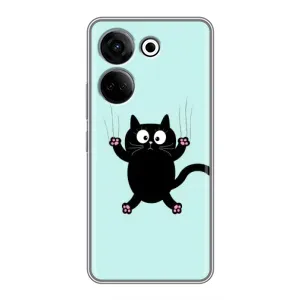 Силиконовый чехол с котиком для Tecno Camon 20 (Падающий кот)