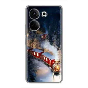 Силиконовый бампер на рождество для Tecno Camon 20 (Поезд)