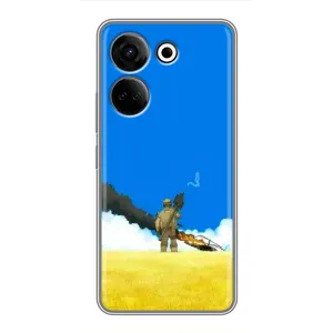 Чехлы на военную тематику для Tecno Camon 20 (Попадание)