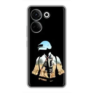 Силиконовый чехол с картинкой "Герой Pubg" на Tecno Camon 20 (Пубг мен)