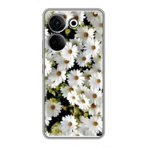Чехол с ромашками на Tecno Camon 20 (Рамка в ромашках)