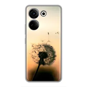 Силиконовый Чехол с одуванчиками на Tecno Camon 20 (Роздумаханый одуванчик)