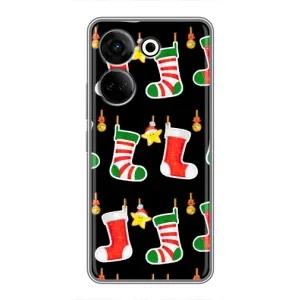 Силиконовый бампер на рождество для Tecno Camon 20 (Рождественские подарки)