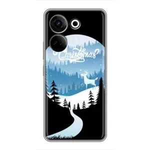 Силиконовый бампер на рождество для Tecno Camon 20 (Рождественский Олень)