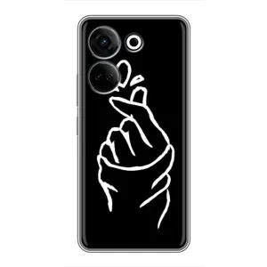 Чехлы (Знак сердечка) на Tecno Camon 20 (Сердце на черном)