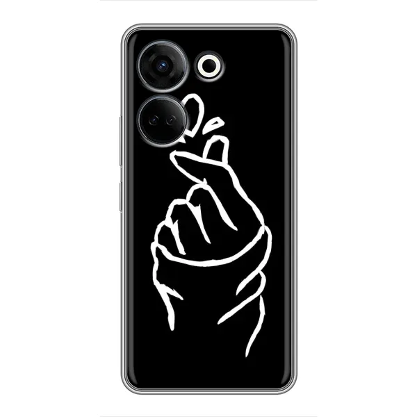 Чехол с рисунком «Сердце на черном» для TECNO Camon 20 Чехол с рисунком «Сердце на черном» для TECNO Camon 20