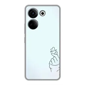 Чехлы (Знак сердечка) на Tecno Camon 20 (Сердце на голубом)