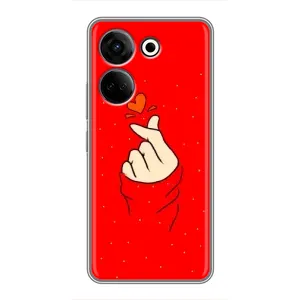 Чехлы (Знак сердечка) на Tecno Camon 20 (Сердце на красном)