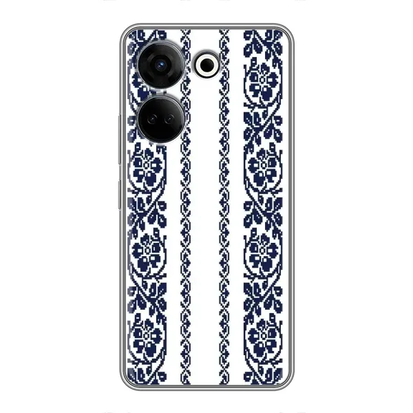 Чехол с рисунком «Синяя вышиванка» для TECNO Camon 20 Чехол с рисунком «Синяя вышиванка» для TECNO Camon 20