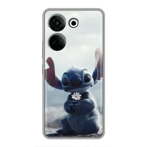 Чохол з малюнком Стіч для TECNO Camon 20 (Стіч з квіткою)