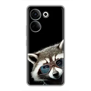 Силиконовый Чехол с Енотами на Tecno Camon 20 (Стильный Енот)