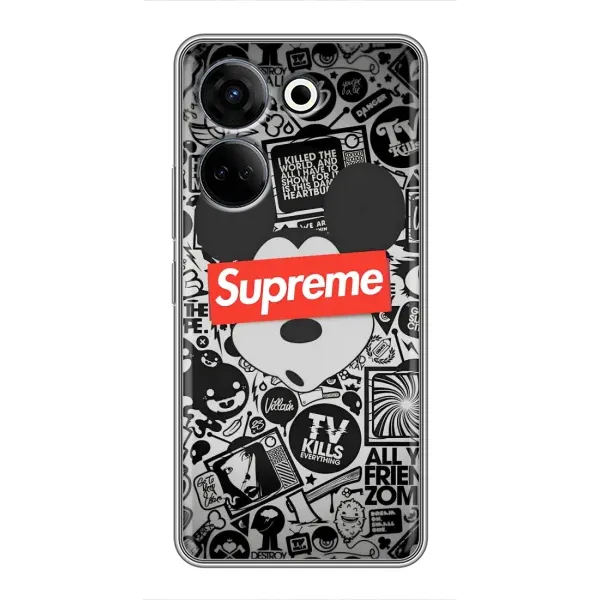 Чехол с рисунком «Supreme Маус» для TECNO Camon 20 Чехол с рисунком «Supreme Маус» для TECNO Camon 20