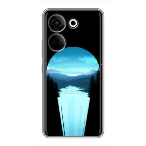 Летний Чехол на Tecno Camon 20 (Синий Водопад)