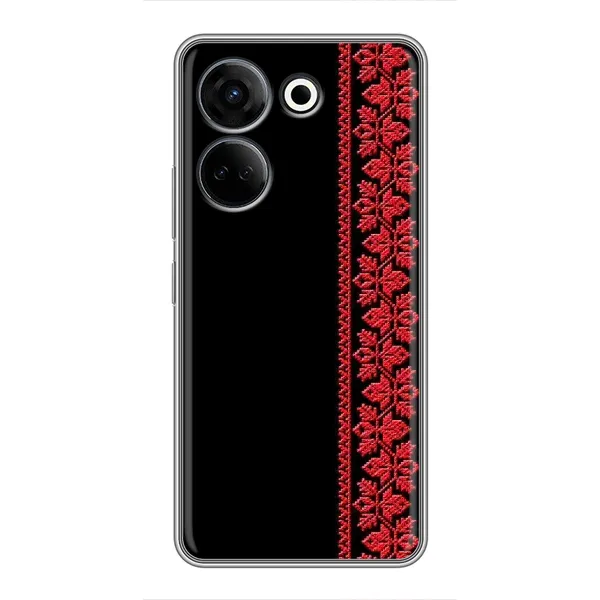 Чехол с рисунком «Вышиванка на черном» для TECNO Camon 20 Чехол с рисунком «Вышиванка на черном» для TECNO Camon 20