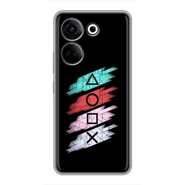 Чехол с рисунком «Значки Sony» для TECNO Camon 20 Чехол с рисунком «Значки Sony» для TECNO Camon 20