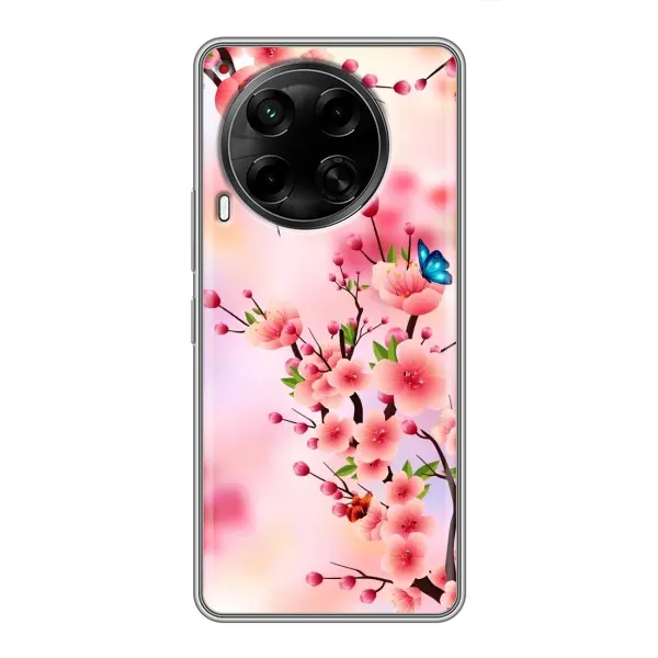 Чехол с рисунком «Бабочки на сакуре» для TECNO Camon 30 (CL6) Чехол с рисунком «Бабочки на сакуре» для TECNO Camon 30 (CL6)
