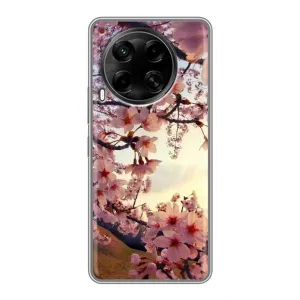 Чехол с принтом САКУРЫ на Tecno Camon 30 (CL6) (Цветущая сакура)