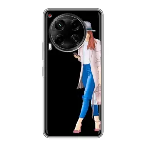Чехол с картинкой Модные Девчонки Tecno Camon 30 (CL6) (Девушка со смартфоном)