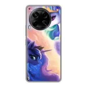 Чехол Unicorn на Tecno Camon 30 (CL6) (Единорожки на тучках)