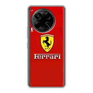 Силиконовый бампер с картинкой машины на Tecno Camon 30 (CL6) (Ferrari Logo)