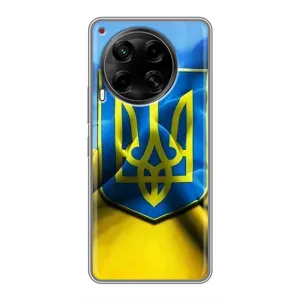 Чехол с картинкой (Патриотический ГЕРБ) на Tecno Camon 30 (CL6) (Герб и Флаг Украины)