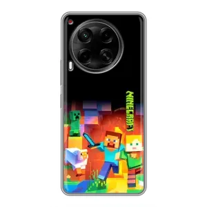 Чехлы для Tecno Camon 30 (CL6) (Персонажи Майн Крафт) (Герой Майнкрафт)
