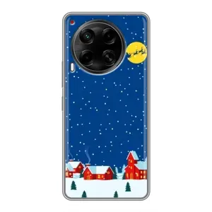Силиконовый бампер на рождество для Tecno Camon 30 (CL6) (Город в снегу)
