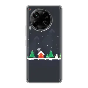 Силиконовый бампер на рождество для Tecno Camon 30 (CL6) (Город зимний)