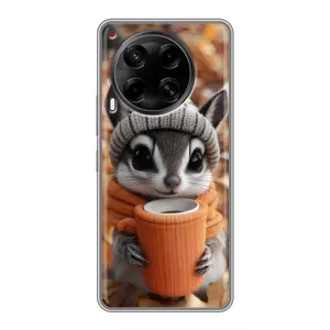 Печатный чехол «Зверята с кофе» для Tecno Camon 30 (CL6)