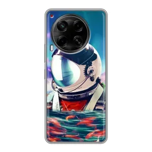 Силіконовый Чохол з принтом "Космонавти" на Tecno Camon 30 (CL6) (Космонавт у воді)