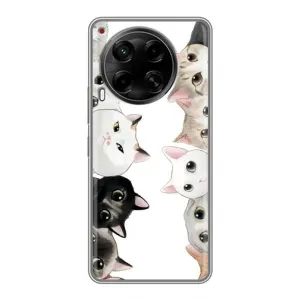 Силиконовый чехол с котиком для Tecno Camon 30 (CL6) (Коты)